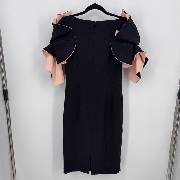 NWOT BADGLEY MISCHKA COLLECTION
Two-Tone Organza Ruffle-Sleeve Sheath SIZE 6 - Picture 7 of 7